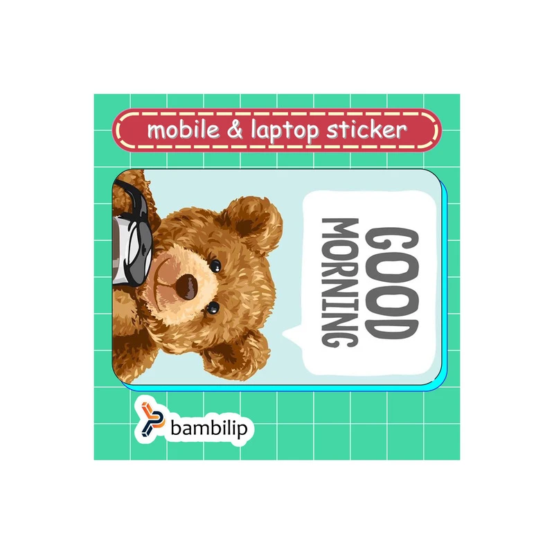 استیکر بامبیلیپ مدل کارت عابر طرح صبح بخیر خرسی کد 5341241