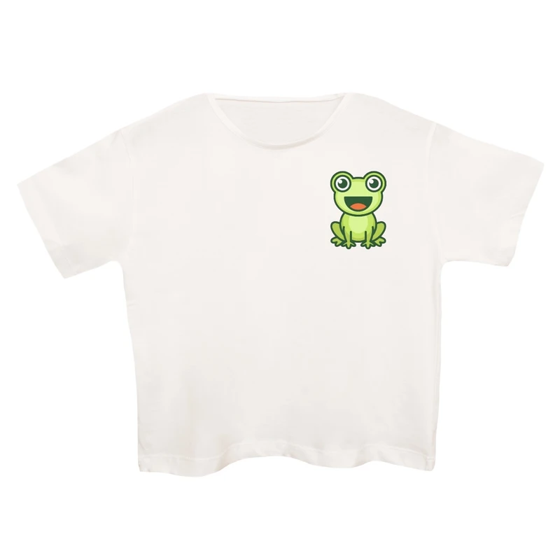 کراپ‌تی شرت آستین کوتاه زنانه مدل غورباقه کد 2