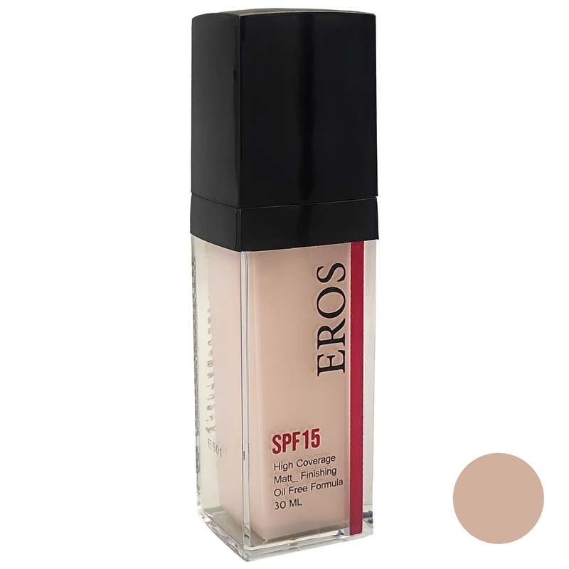 کرم پودر مایع SPF 15 ایروس مدل 2025 شماره 601 مناسب برای انواع پوست حجم 30 میلی لیتر 