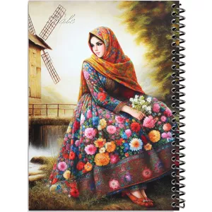 دفتر طراحی 50 برگ انتشارات بله مدل کاغذ ضخیم طرح دختر ایرانی کد Q22