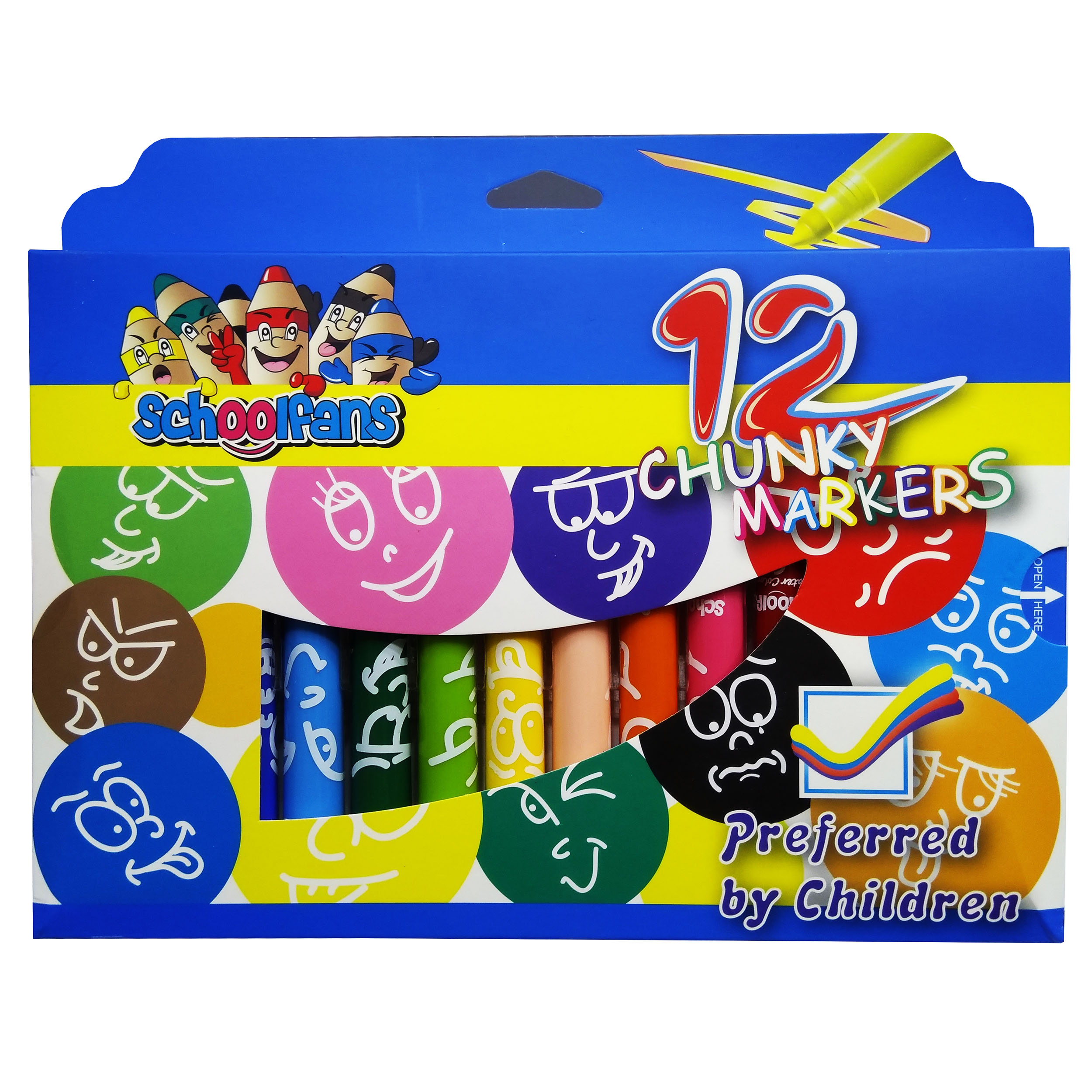 ماژیک رنگ آمیزی 12 رنگ اسکول فنس مدل CHUNKY JAMBO کد J12