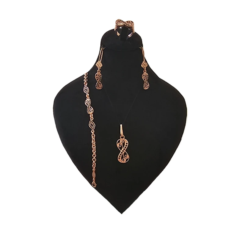 ست زیورآلات دست ساز زنانه مدل مسی کد S205