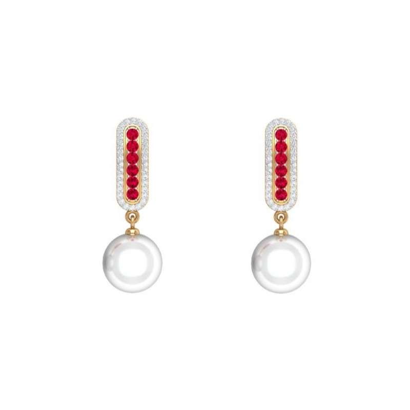 گوشواره طلا 18 عیار زنانه قیراط مدل مروارید کد GH2037