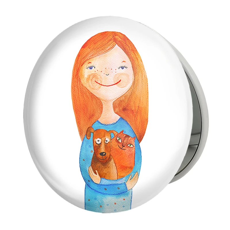 آینه جیبی خندالو طرح دخترونه مدل تاشو کد 1629 