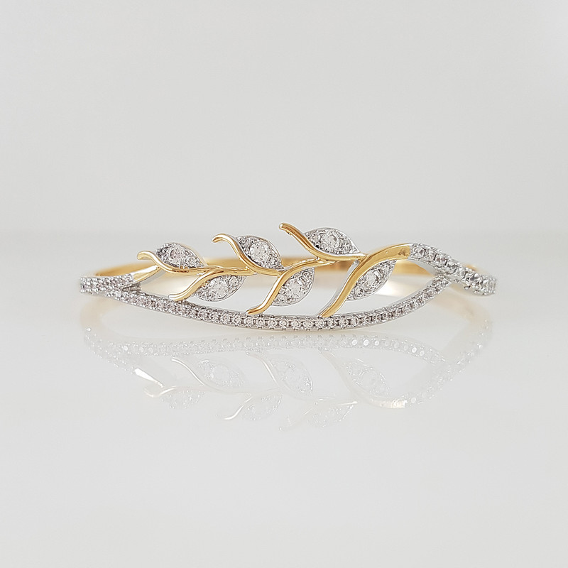 دستبند النگویی زنانه ژوپینگ مدل برگ کد 1453