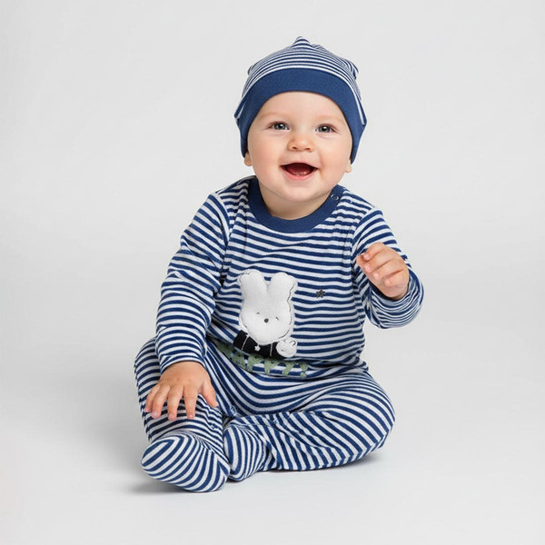 ست سرهمی و کلاه نوزادی پسرانه ایندیگو مدل 421159