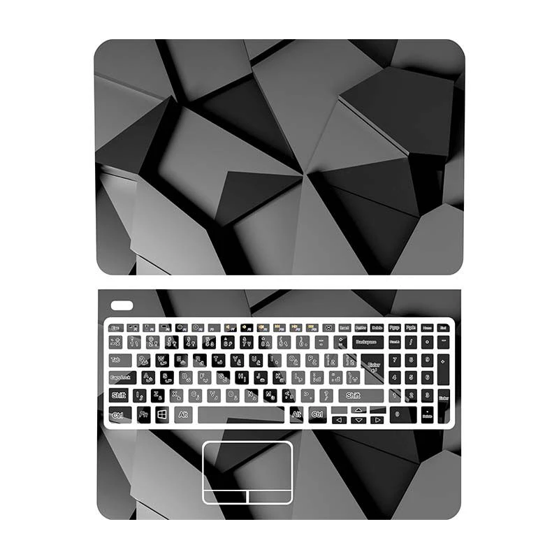 استیکر لپ تاپ توییجین و موییجین طرح هندسی 21 مناسب برای لپ تاپ دل inspiron n5010 به همراه برچسب حروف فارسی کیبورد