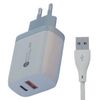 شارژر دیواری 38 وات 2 پورت مدل 38w به همراه کابل تبدیل USB-C به USB