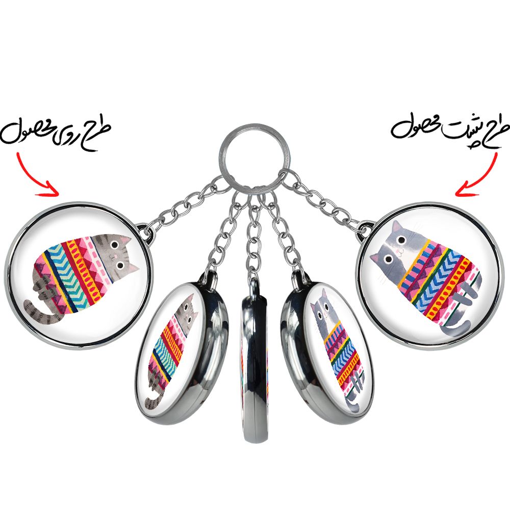 جاکلیدی خندالو طرح گربه مدل دوطرفه کد 52145215 -  - 2