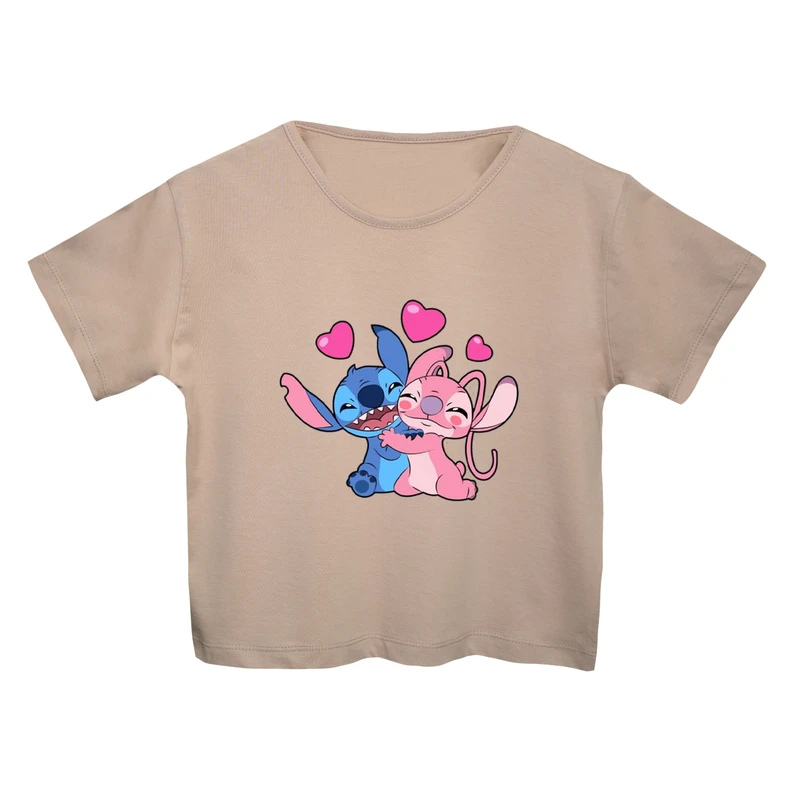 کراپ‌تی شرت آستین کوتاه زنانه مدل هیولا کوچولو کد 2