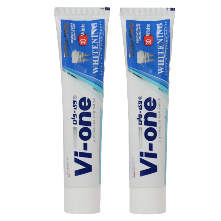 خمیر دندان سفید کننده وی وان مدل SHINING وزن 90 گرم بسته 2 عددی