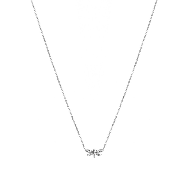 گردنبند طلا 18 عیار زنانه الی گالری مدل سنجاقک نگینی