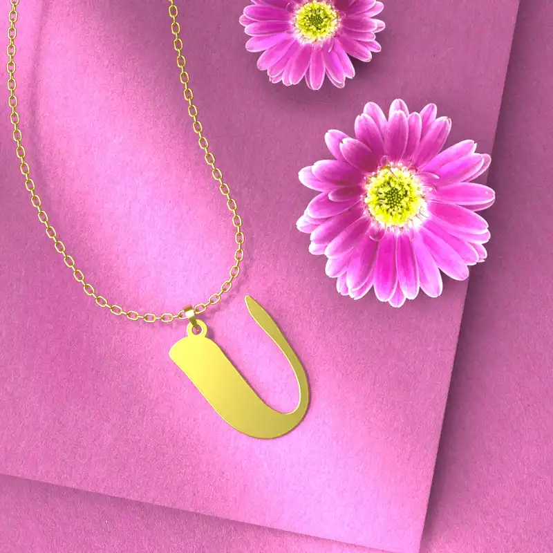 گردنبند طلا 18 عیار زنانه مدوپد مدل حرف U کد H3-1-1052
