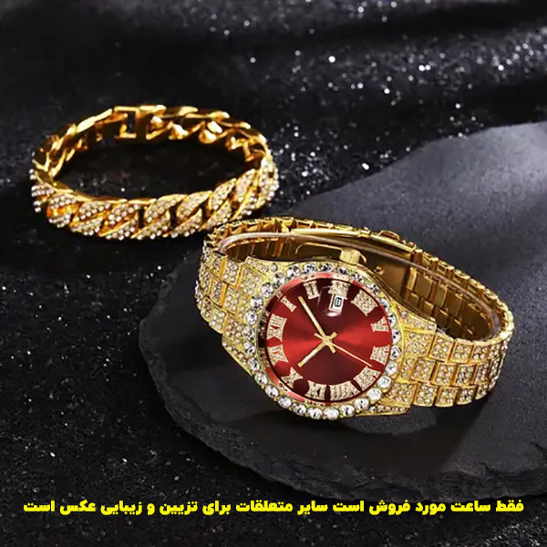 ساعت مچی عقربه‌ای مردانه مدل فول نگین کد t-gh1