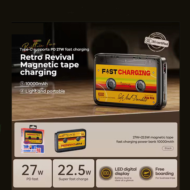 پاوربانک ریمکس مدل Tape Fast Charge 22.5W ظرفیت 10000 میلی آمپر ساعت