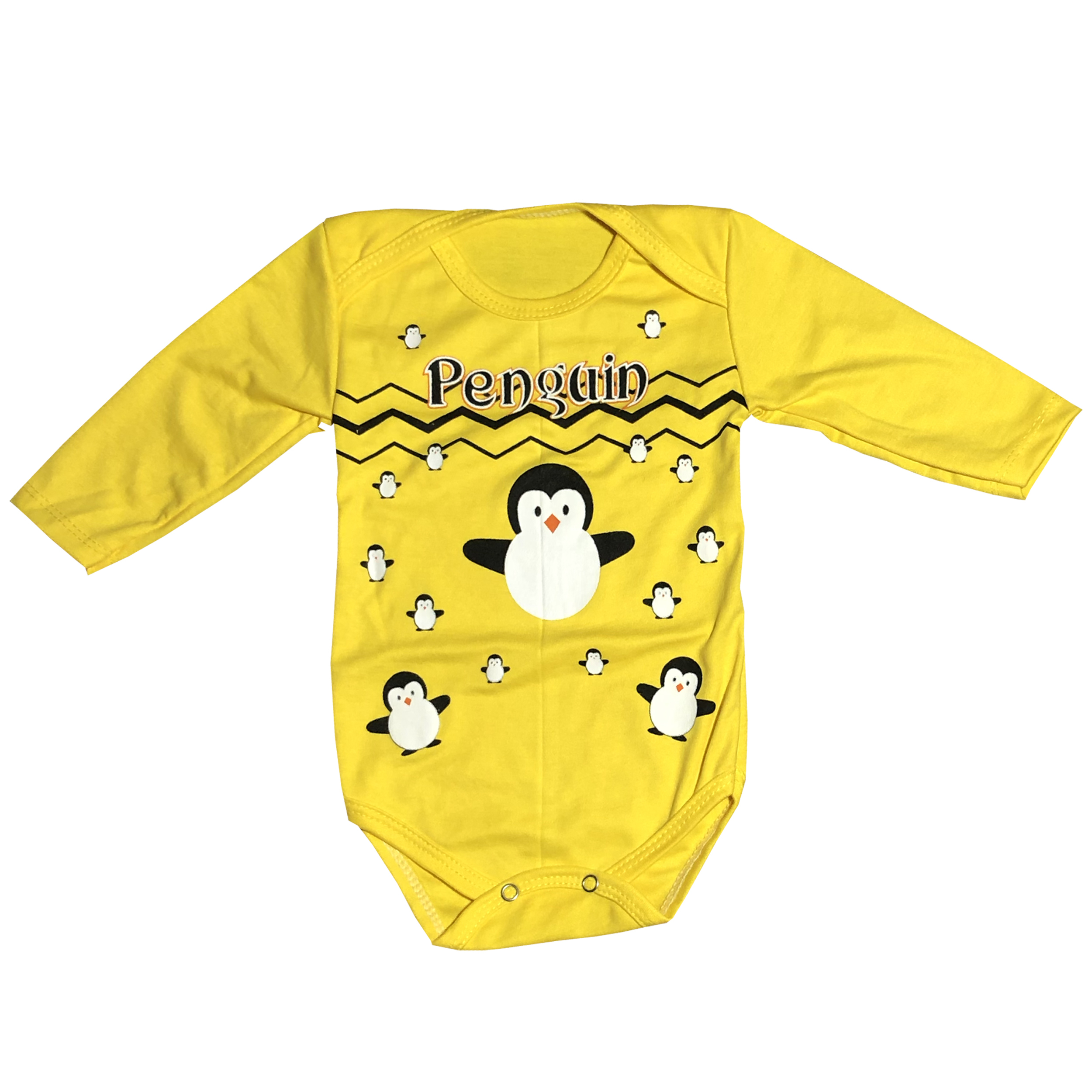 بادی آستین بلند نوزادی مدل پنگوئن 