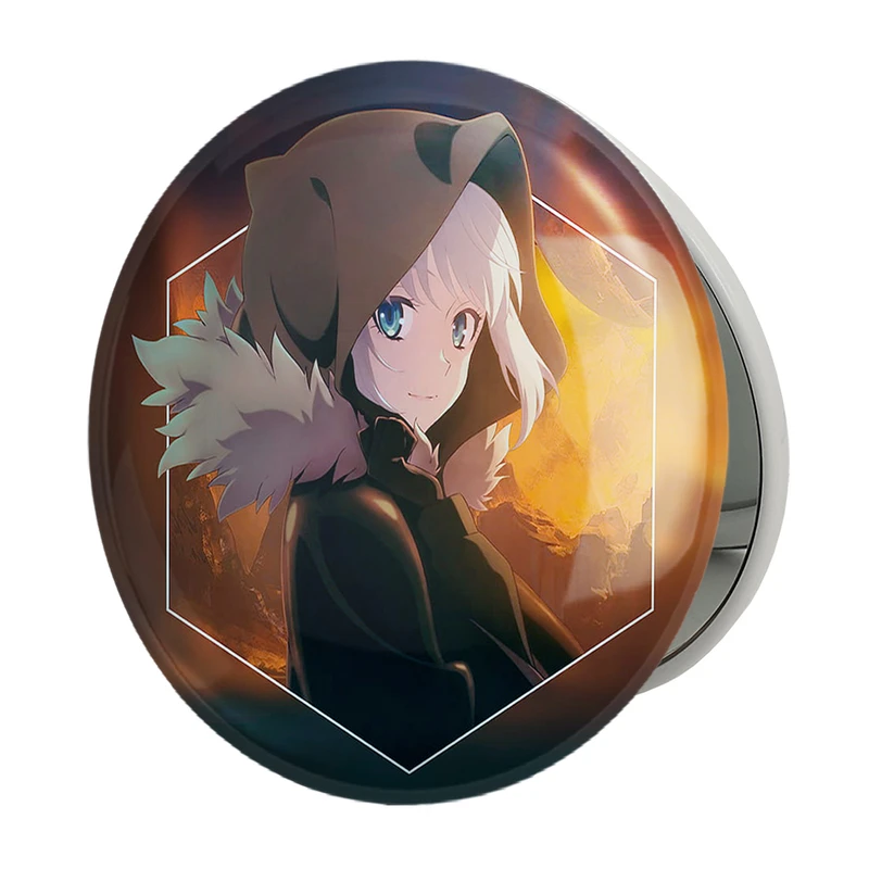 آینه جیبی خندالو طرح دختر انیمه ای مدل تاشو کد 18051 