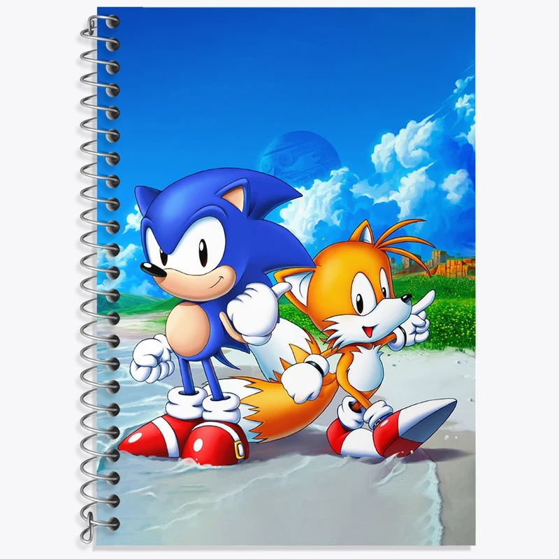 دفتر زبان 50 برگ خندالو مدل دو خط طرح سونیک (Sonic) کد 37046