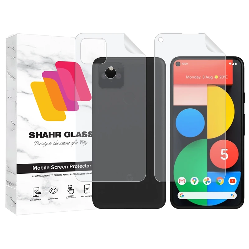 محافظ صفحه نمایش شهر گلس مدل MTNANFBSH مناسب برای گوشی موبایل گوگل Pixel 5a 5G به همراه محافظ پشت گوشی