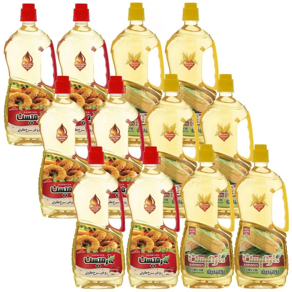 روغن مخصوص سرخ کردنی کنجد و روغن ذرت خالص کارمیسن - 920 میلی لیتر مجموعه 12 عددی
