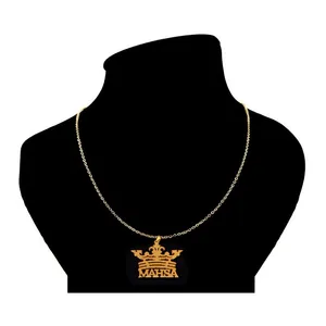 گردنبند زنانه مدل اسم مهسا طرح تاج