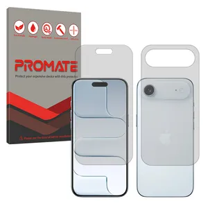 Promate Resistant model transparent screen protector suitable for Apple iPhone 17 Air Mobile phone along with the back protector