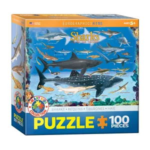 پازل 100 تکه یوروگرافیکس پازلز مدل Sharks كد 0079-6100