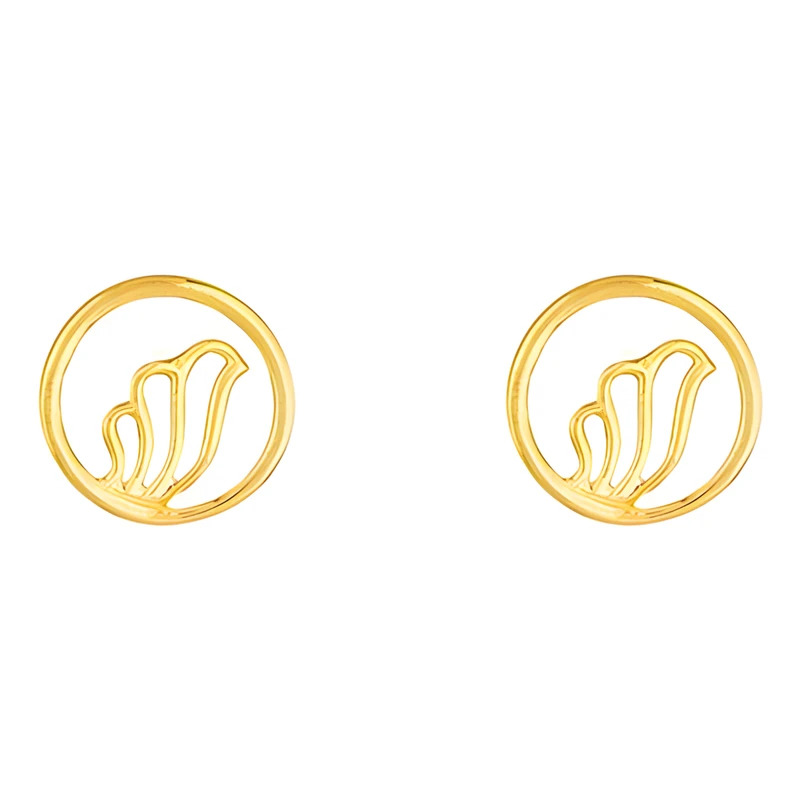 گوشواره میخی طلا 18 عیار زنانه کیا گالری مدل دایره بال کد EMH011