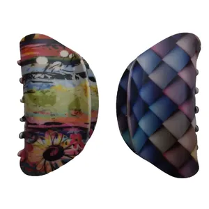 کلیپس مو زنانه مدل آبرنگ مجموعه 2 عددی