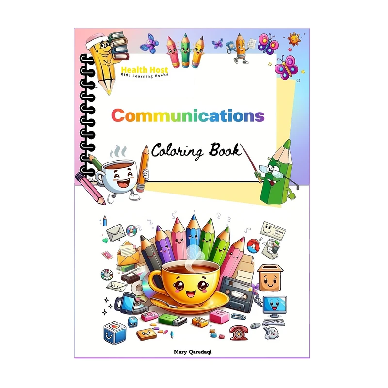  کتاب رنگ‌آمیزی Communications Coloring Book اثر مریم قره‌داغی انتشارات میزبان سلامتی
