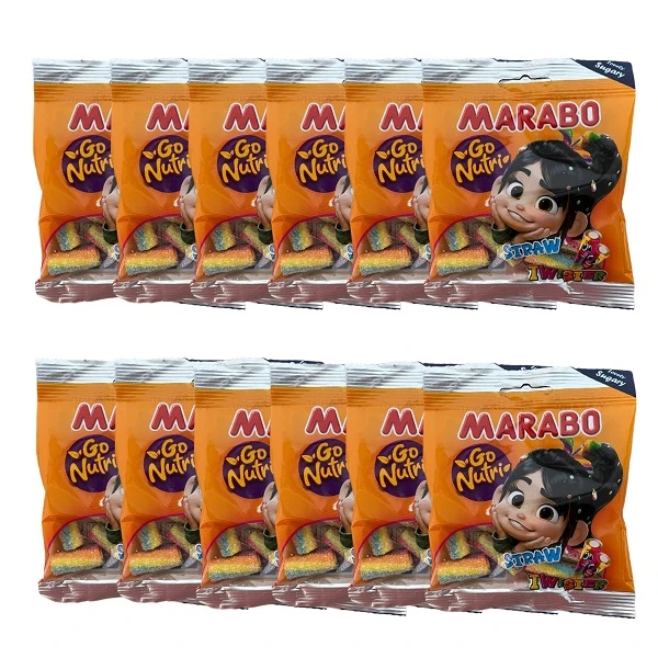 پاستیل لقمه ای پیچشی مارابو - 50 گرم بسته 12 عددی