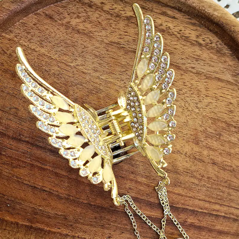 کلیپس مو زنانه مدل بال فرشته آویزدار کد brg 1009