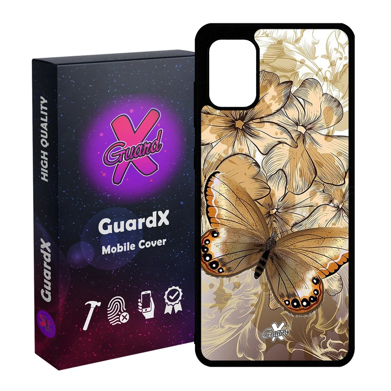 کاور گارد ایکس طرح پروانه مدل Glass10272 مناسب برای گوشی موبایل سامسونگ Galaxy A51