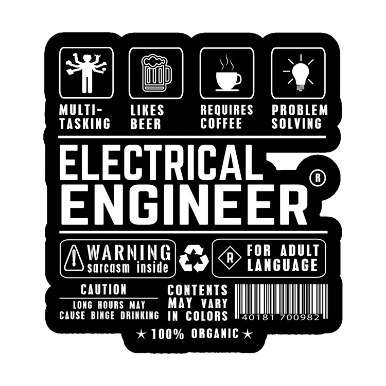 استیکر پارچه و لباس پاد آفرین مدل مهندس برق کد S2364