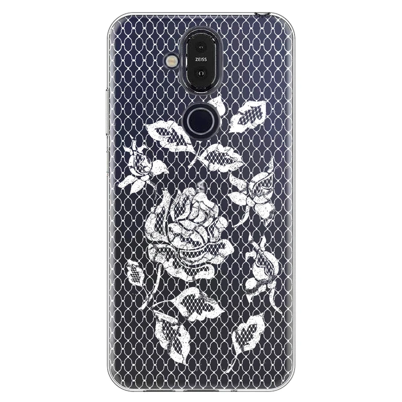کاور مگافون طرح گل مدل C43-W مناسب برای گوشی موبایل نوکیا 8.1 / X7