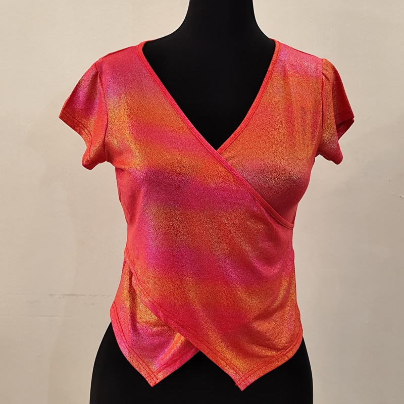 بلوز آستین کوتاه زنانه مدل مجلسی پوست ماری