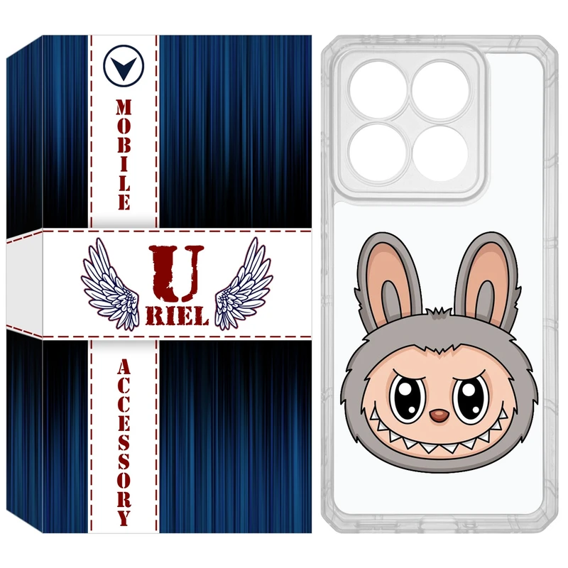 کاور یوریل مدل Clear کد 114 طرح لبوبو Labubu مناسب برای گوشی موبایل شیائومی 14T / 14T Pro