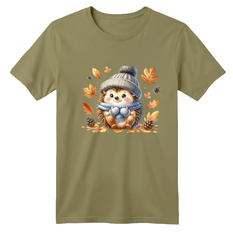 تی شرت آستین کوتاه بچگانه مدل جوجه تیغی پاییز