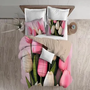 سرویس خواب مدل گل لاله یکنفره 4 تکه