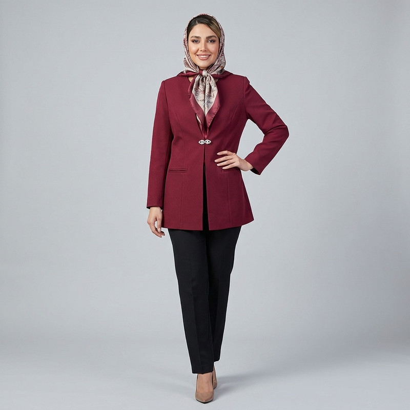 مانتو کتی آستین بلند زنانه آستردار مجلسی مزون دوز مدل N-1294