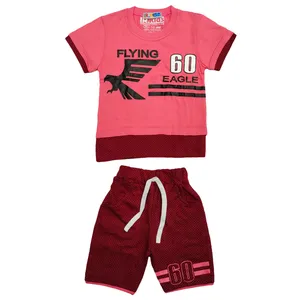 ست تی شرت و شلوارک پسرانه مدل flying کد 04pink