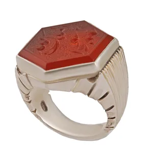 انگشتر نقره مردانه بازرگانی میلادی مدل رکاب دست ساز استاد کاوه کد AM_2807