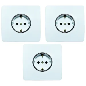 پریز برق ارت دار صنایع آسیا الکتریک مدل SFD-SLV بسته 3 عددی