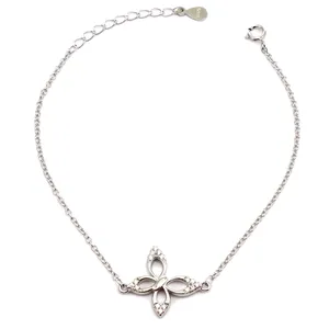 دستبند نقره آی جواهر طرح پروانه کد 77185D