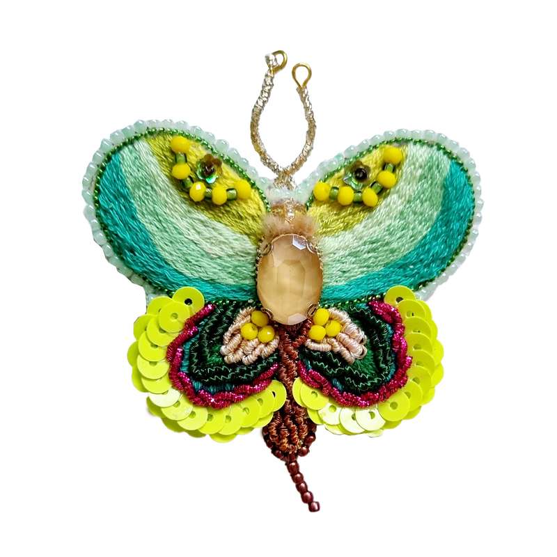 سنجاق سینه زنانه مدل جواهردوزی پروانه کد GL1100