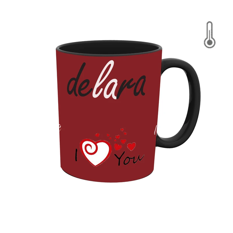 ماگ حرارتی طرح اسم دلارا مدل قلب