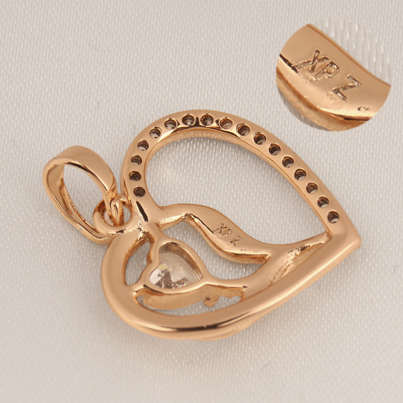 آویز گردنبند زنانه ژوپینگ مدل قلب و گل نگيني کد TP-323