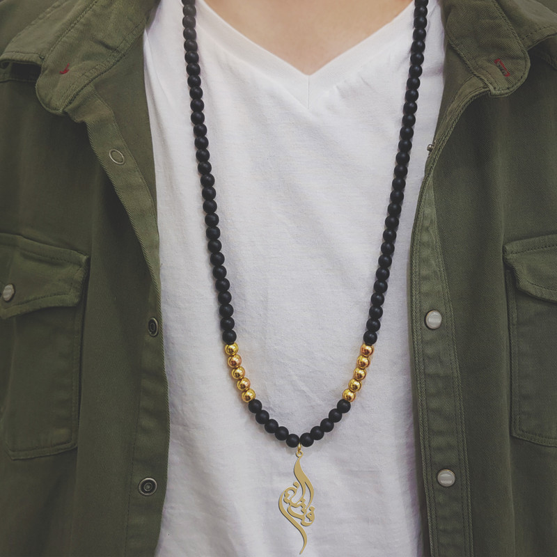 گردنبند نقره مردانه ترمه ۱ مدل افشین کد ma 1064