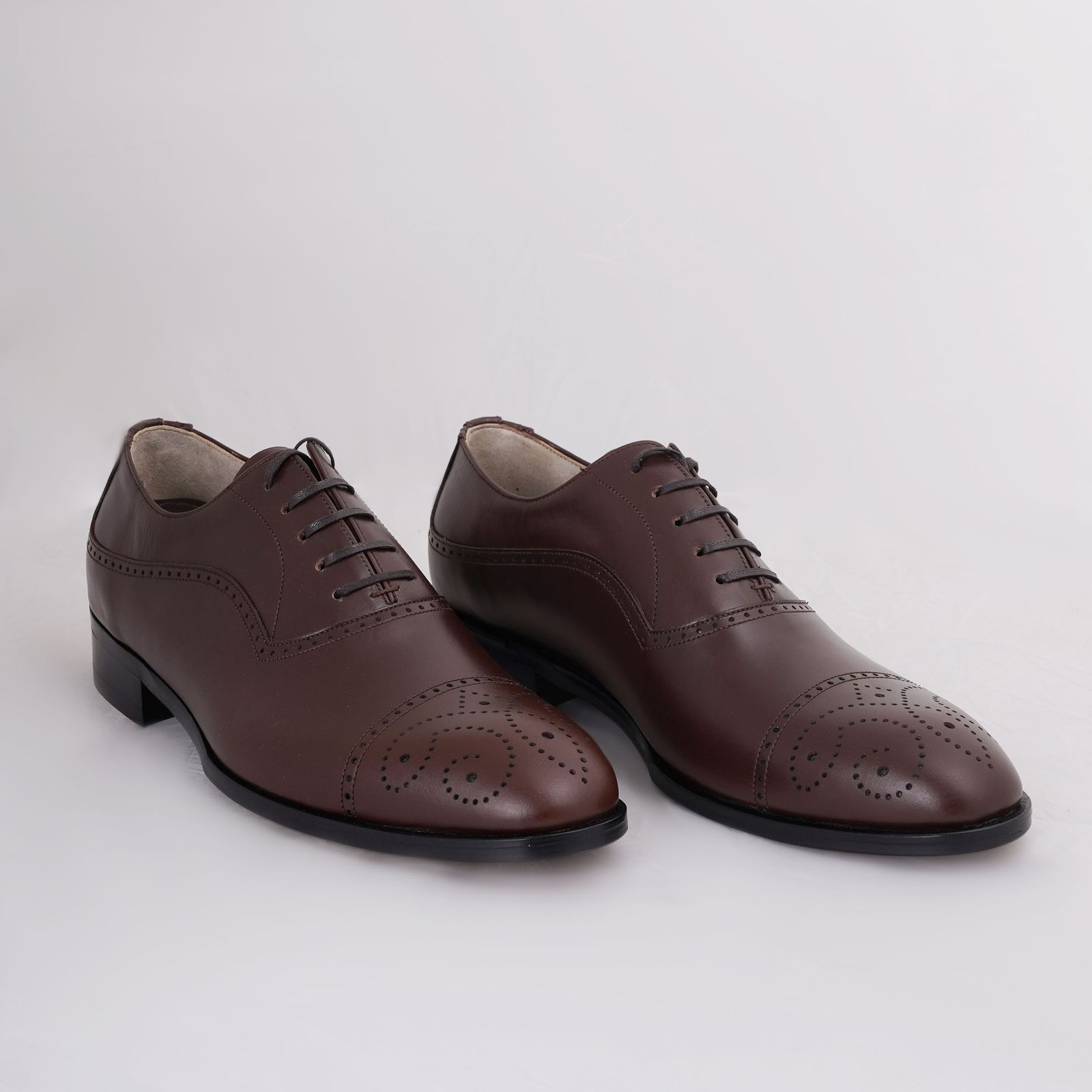 کفش مردانه کرمانی مدل چرم دستدوز طبیعی کد 1073 رنگ قهوه ای -  - 6