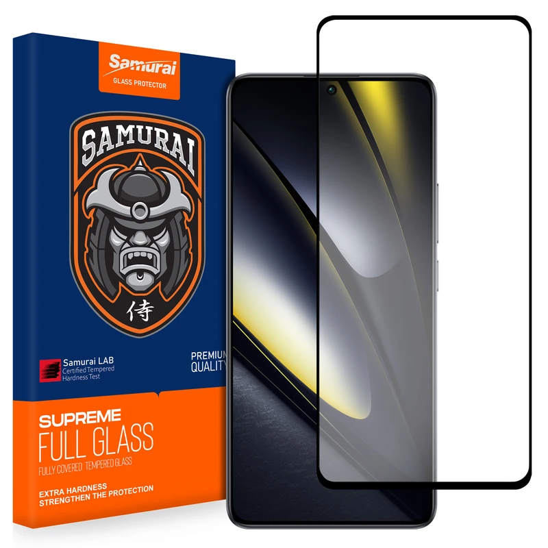 محافظ صفحه نمایش شیشه ای سامورایی مدل ovglass مناسب برای گوشی موبایل شیائومی Poco F6 / Poco F6 Pro